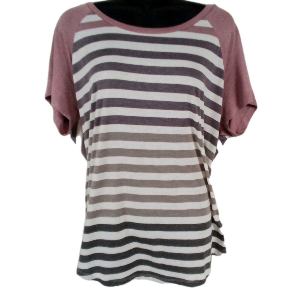 Womens Torrid  Short Sleeve Striped Shirt Size 1X Classic Fit